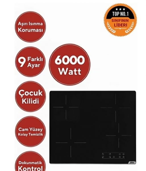 AFM Tech V6-04 Ankastre Elektrikli Ocak