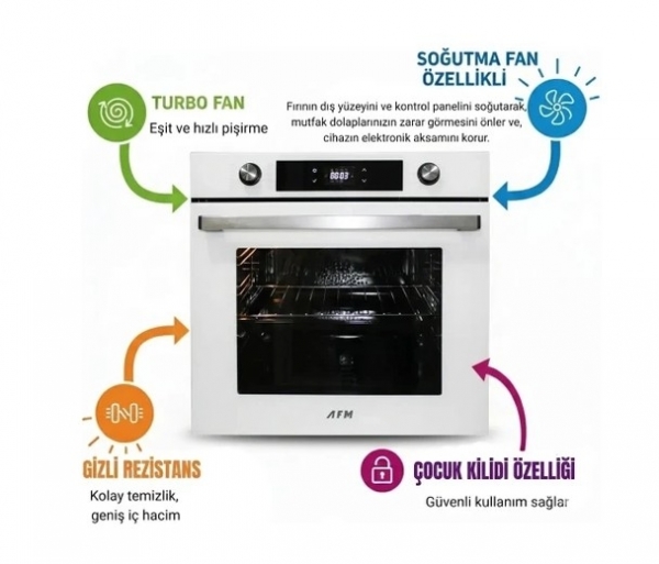 Eminçelik ve AFM Snow Beyaz Ankastre Set 31222 + FM7701 + FM3301