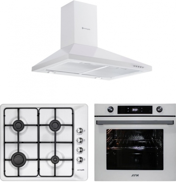 Eminçelik ve AFM Wigan Beyaz Ankastre Set 31221 + FM 7701 + CH 1420 W60