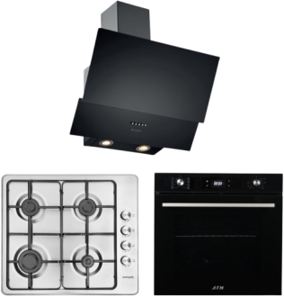 Eminçelik ve AFM Seno Siyah İnox Ankastre Set 31220 + FM 7700 + CH 1454 PB B60