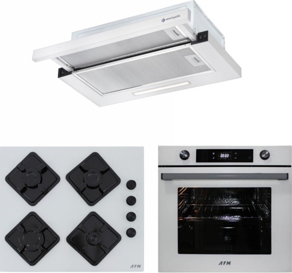 Eminçelik ve AFM Stello Beyaz Ankastre Set FM2200 BD + FM 7701 + AS 1320 W60
