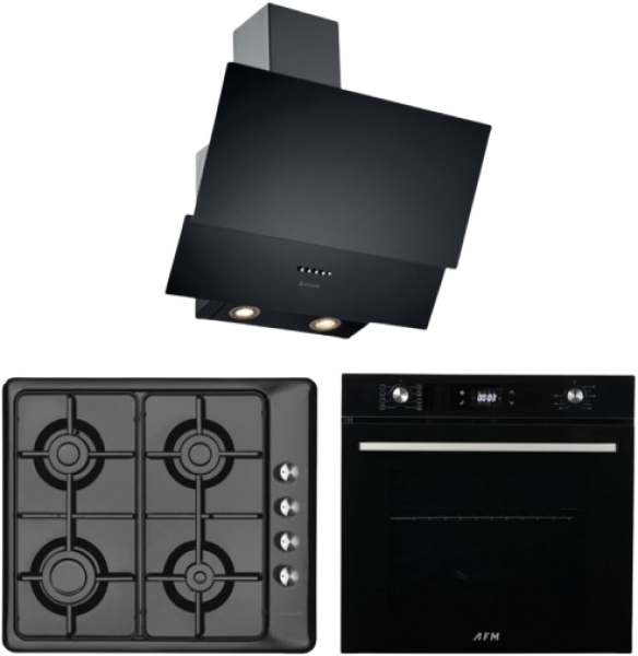 Eminçelik ve AFM Flor Siyah Ankastre Set 31222 + FM 7700 + CH 1454 PB B60