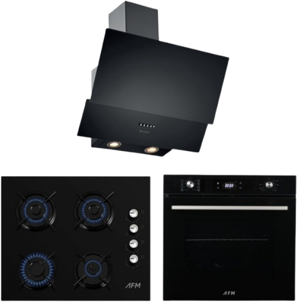 Eminçelik ve AFM Lime Siyah Ankastre Set FM2200 + FM 7700 + CH 1454 PB B60