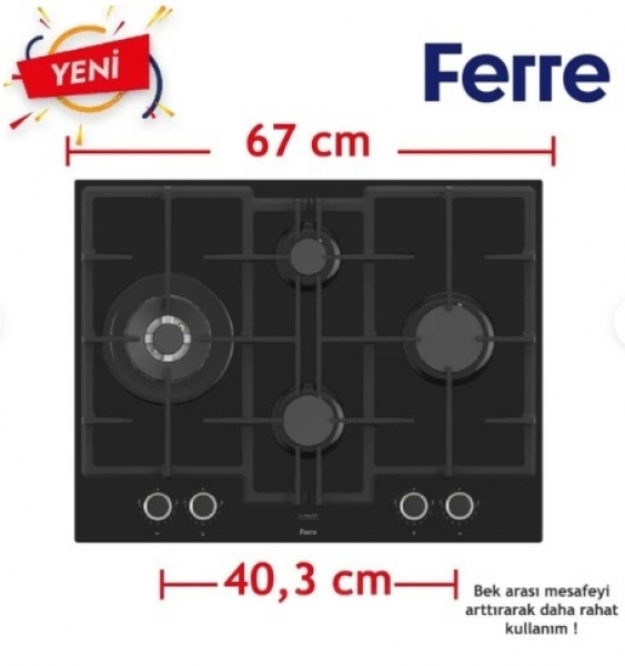 Ferre Merio Siyah Ankastre Set ED075 + QEP63CS + D080-SA
