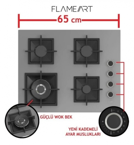 Ferre Mıma Gri Ankastre Set SC408 WFA + QXE62CPR + D082-SA