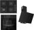Ferre Siyah Ankastre Set SC405-WFA + QEP64CS + D077-SA