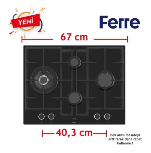 Ferre Santo Siyah Ankastre Set ED075-WFA + QEP63CS + D063-SA