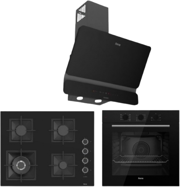 Ferre Reel Siyah Ankastre Set SC405-WFA + QBL62CS + D080-SA