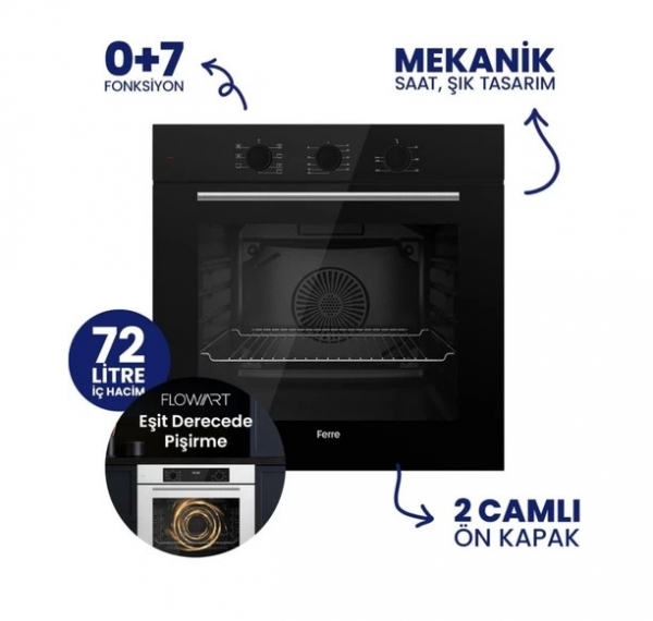 Ferre Reel Siyah Ankastre Set SC405-WFA + QBL62CS + D080-SA