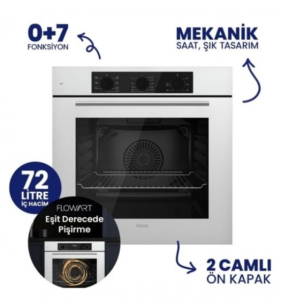 Ferre Lesto Beyaz Ankastre Set LN386 + QBL62CB + D081-SA