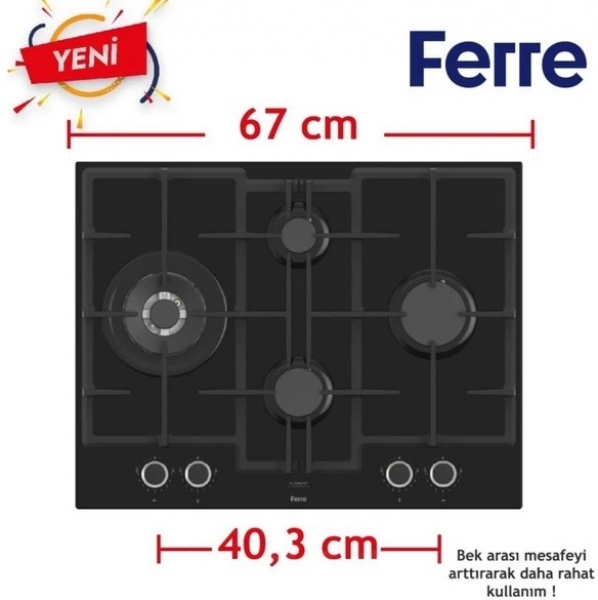 Ferre Rita Siyah Ankastre Set ED075 + QXE62CS + D077-SA