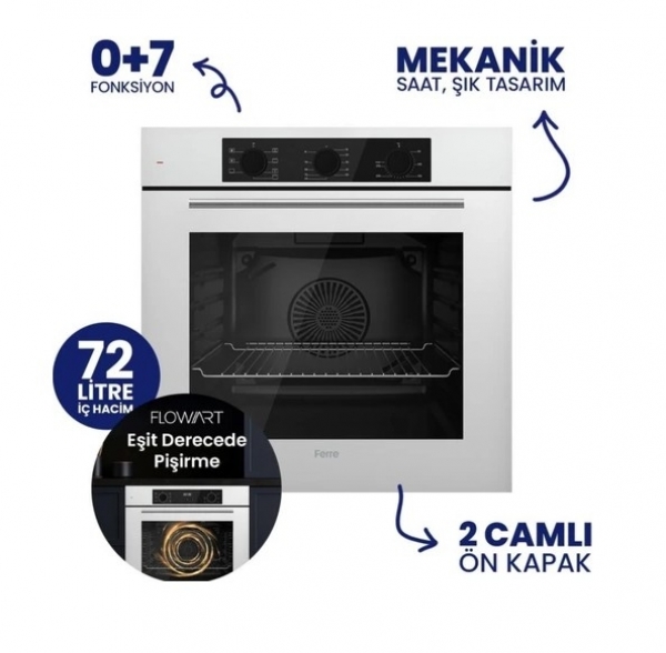 Ferre Vitta Beyaz Ankastre Set ED076 + QBL62CB + D078-SA