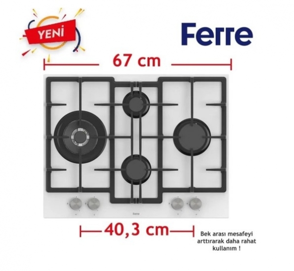 Ferre Vitta Beyaz Ankastre Set ED076 + QBL62CB + D078-SA