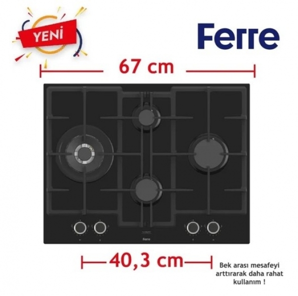 Ferre Casto Siyah Ankastre Set ED075 + QEP63CS + D086