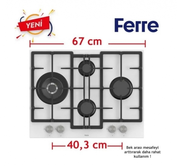 Ferre Senso Beyaz Ankastre Set ED076 + QBL62CB + D064-SA