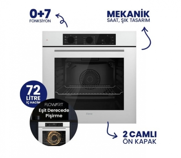 Ferre Senso Beyaz Ankastre Set ED076 + QBL62CB + D064-SA