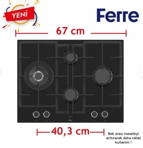 Ferre Jema Siyah Ankastre Set ED075 + QXE62CS + D063-SA