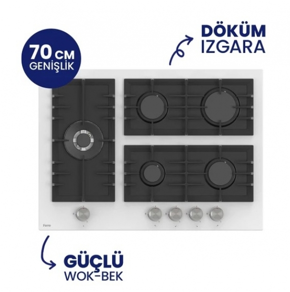 Ferre Beyaz Ankastre Set BL-136 + QBL63CB + D064-SA