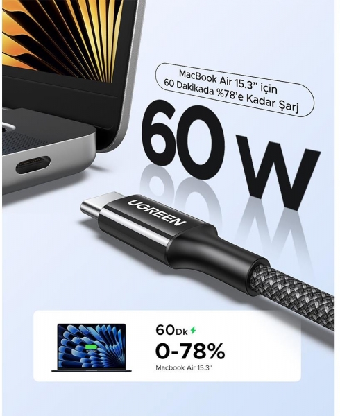 Ugreen 35254 60W Şarj Kablosu