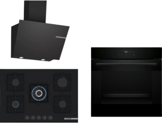 Bosch Siyah Set 440 Ankastre Set PNQ7B6P30O + HJG852YB0T + DWK66PJ60T