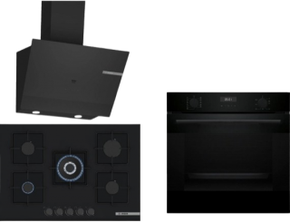 Bosch Siyah Set 360 Ankastre Set PNQ7B6P30O + HUA717BA0T + DWK67PJ60T