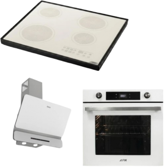 AFM Tech Ve Ferre Beyaz Ankastre Set FC-076 + FM 7701 + D081-SA