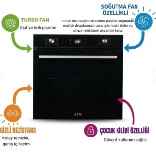 AFM Tech Ve Ferre Siyah Ankastre Set FC-076 + FM 7700 + D063-SA