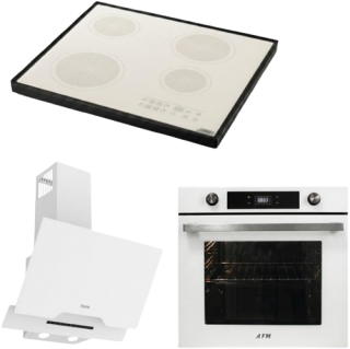 AFM Tech ve Ferre Beyaz Ankastre Set FC-076 + FM7701 + D064-SA