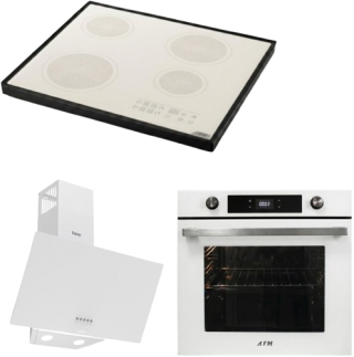 AFM Tech ve Ferre Beyaz Ankastre Set FC-076 + FM 7701 + D087-SA