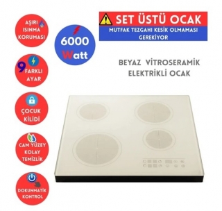 AFM Tech ve Ferre Beyaz Ankastre Set FC-076 + FM 7701 + D087-SA