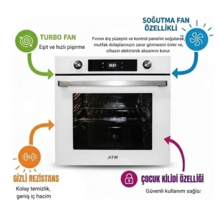 AFM Tech ve Ferre Beyaz Ankastre Set FC-076 + FM 7701 + D087-SA