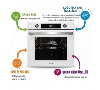 AFM Tech Lovente Beyaz Ankastre Set FC-076 + FM7701 + FM3251