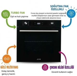 AFM Tech Ve Ferre Cata Siyah Ankastre Set V6-05 + FM 7700 + D086-SA