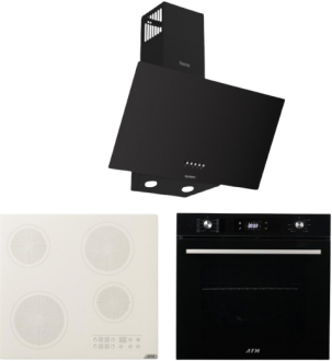 AFM Tech ve Ferre Siyah Ankastre Set V6-05 + FM 7700 + D086-SA