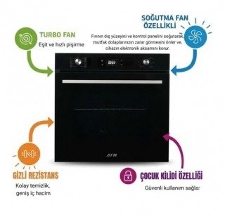 AFM Tech Riero Siyah Ankastre Set RS035 + FM 7700 + FM3400