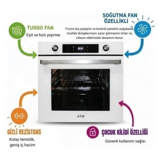 AFM Tech ve Ferre Modea Beyaz Ankastre Set SC406 WFA + FM7701 + FM3401