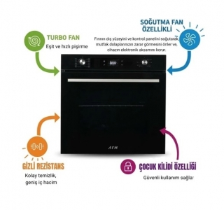 AFM Tech ve Ferre Modeo Siyah Ankastre Set ED075-WFA + FM 7700 + FM3400