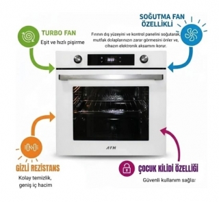 AFM Tech ve Ferre Livao Beyaz Ankastre Set RS036 + FM7701 + FM3301