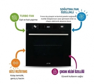 AFM Tech ve Ferre Venüs Siyah Ankastre Set SC405-WFA + FM 7700 + FM3400