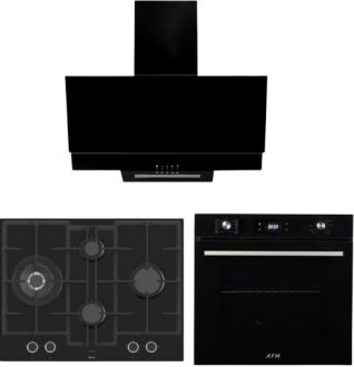 AFM Tech ve Ferre Siyah Ankastre Set ED075-WFA + FM 7700 + FM3250