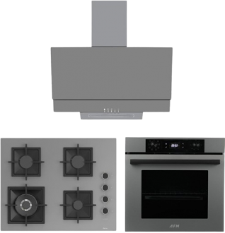 AFM Tech ve Ferre Gruse Antrasit Ankastre Set SC408 WFA + FM7710 + 3407