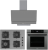 AFM Tech ve Ferre Gruse Antrasit Ankastre Set SC408 WFA + FM7710 + 3407