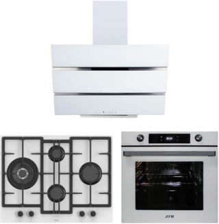 AFM Tech ve Ferre Snow Glow Beyaz Ankastre Set ED076-WFA + FM7701 + FM3251