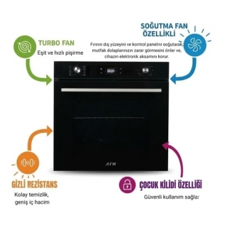 AFM Tech ve Ferre Lugan Siyah Ankastre Set RS035 + FM 7700 + FM3250