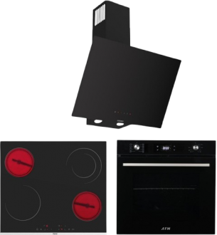 AFM Tech ve Ferre Ivon Siyah Ankastre Set MS263 + FM 7700 + D077-SA
