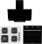 AFM Tech ve Ferre Siyah Ankastre Set SC406 WFA + FM 7700 + FM3250
