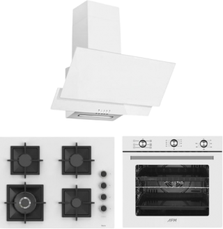 AFM Tech ve Ferre Lucido Beyaz Ankastre Set SC406 WFA + FM7601 + Tech FM3301