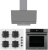AFM Tech ve Ferre Beg Gri Ankastre Set SS206 + FM7710 + 3407