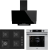 AFM Tech ve Ferre Siyah-Beyaz Ankastre Set SC405-WFA + FM7701 + FM3250