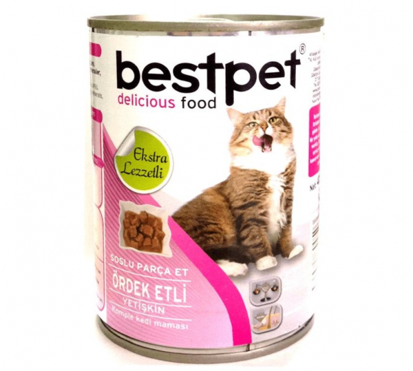 Bestpet Soslu Parça Ördek Etli 415 gr Kedi Maması